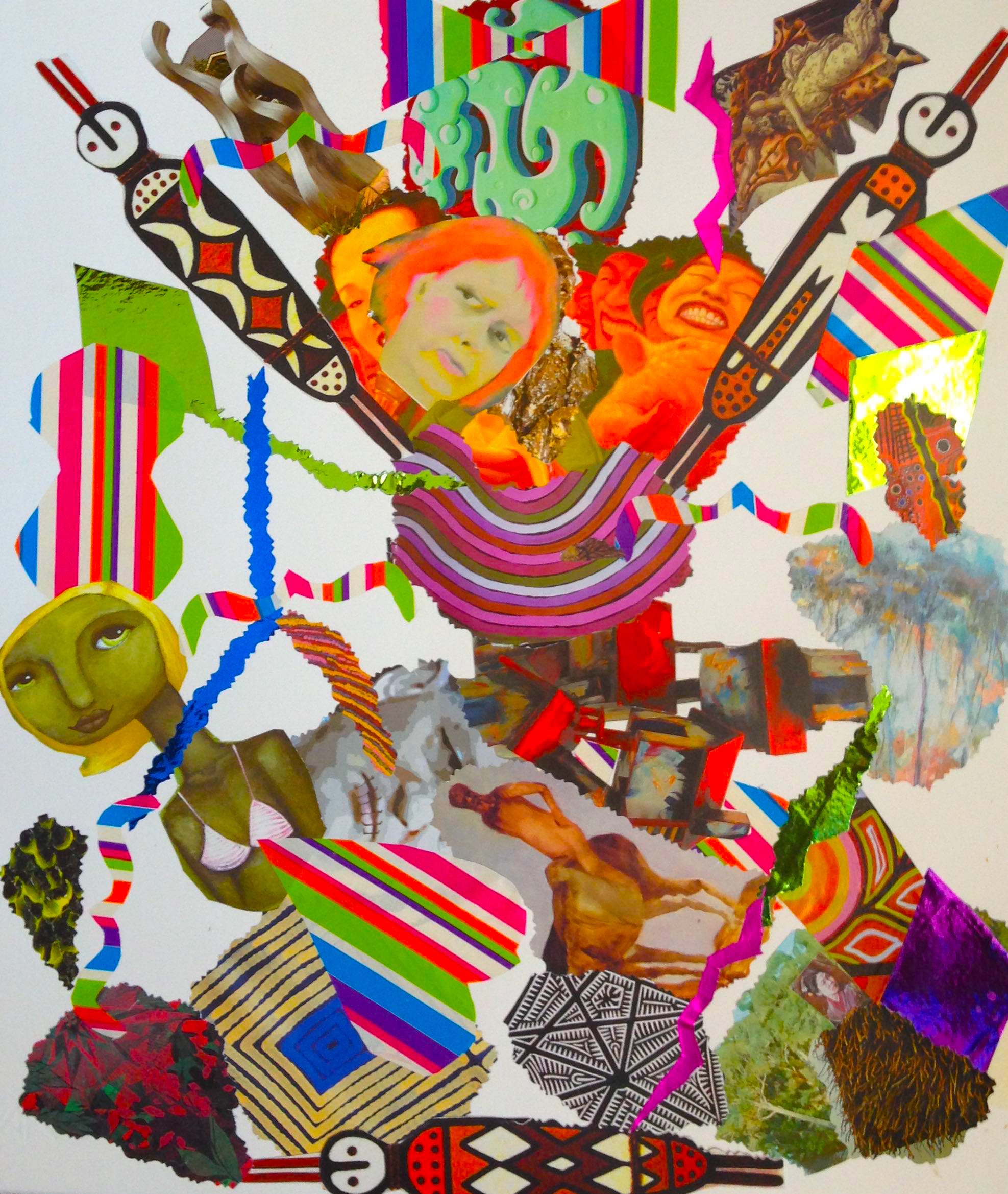 collage, collage of indigenization, Alice Springs, Indigenous art, contemporary art, culture